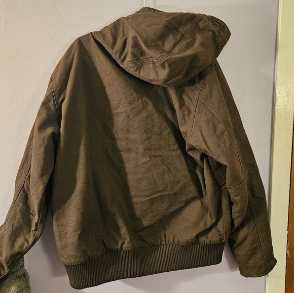 NWOT: Carhartt Men's J130 Dark Brown Loose Fit Insulated Duck Jacket, Size Large - Picture 3 of 8